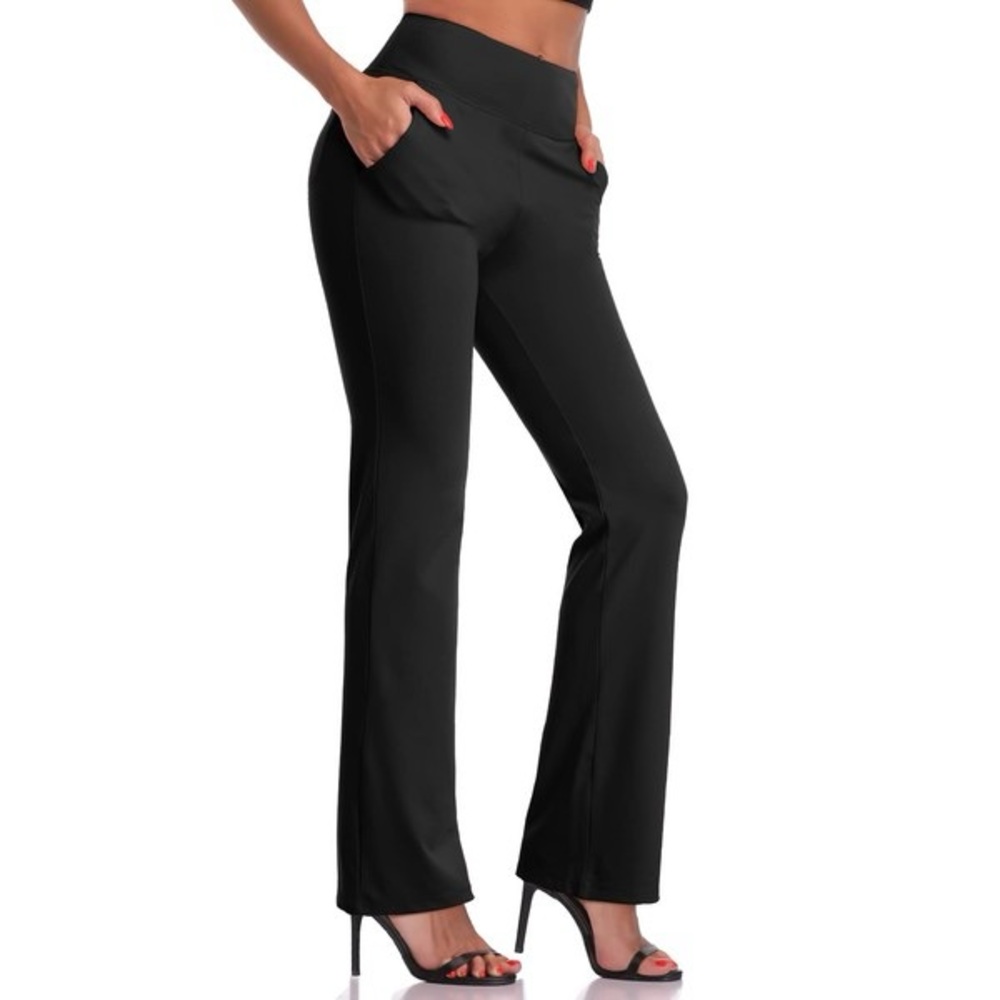 DAYOUNG Bootcut Black Yoga Pants Tummy Control Workout Women’s Size Medium NWT